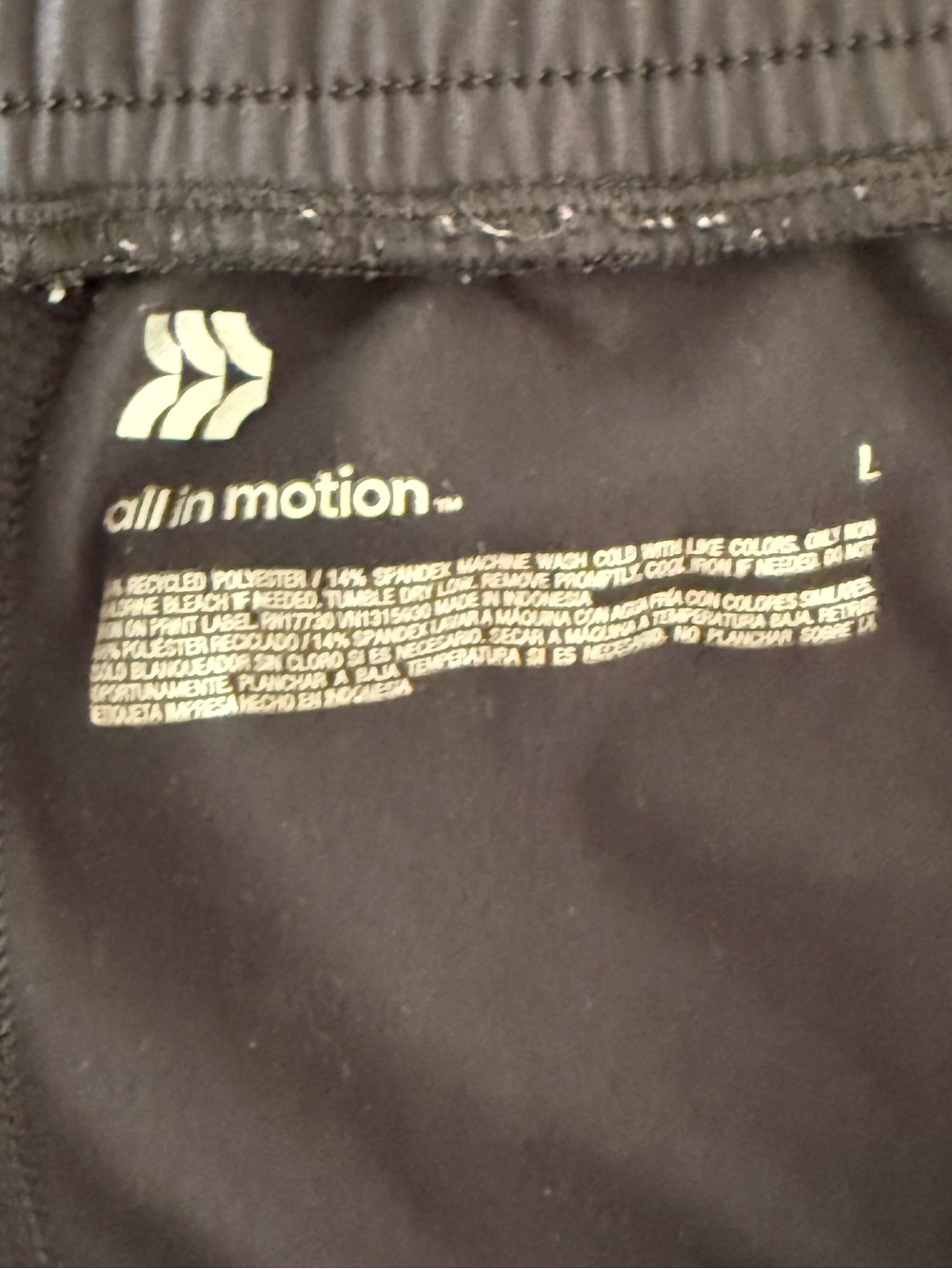 All in Motion Black Athletic Running Shorts Women’s Size L - Picture 2 of 3